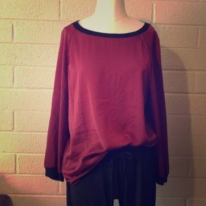 Beautiful Jcrew burgundy and navy blouse